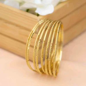 Brass Gold-plated Bangle Set (Pack of 8)