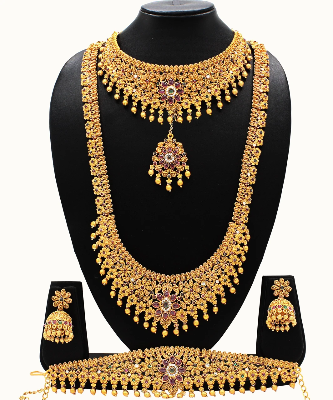 Nagneshi Art Alloy Gold-plated Multicolor Jewel Set (Pack of 1) - Image 2