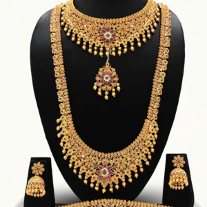 Nagneshi Art Alloy Gold-plated Multicolor Jewel Set (Pack of 1)