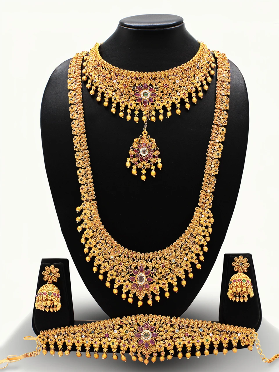 Nagneshi Art Alloy Gold-plated Multicolor Jewel Set (Pack of 1)